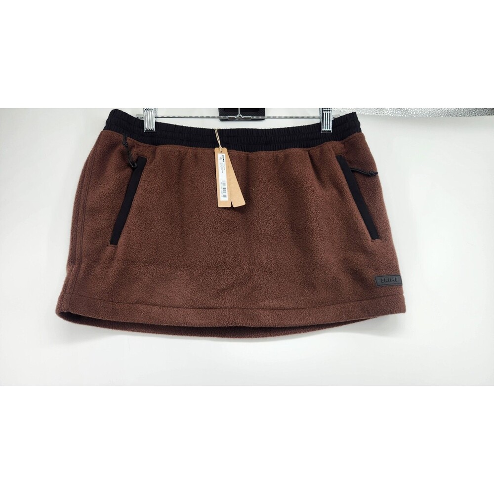 Skims Small Cocoa Fleece‎ Lounge Mini Skirt $54 NWT